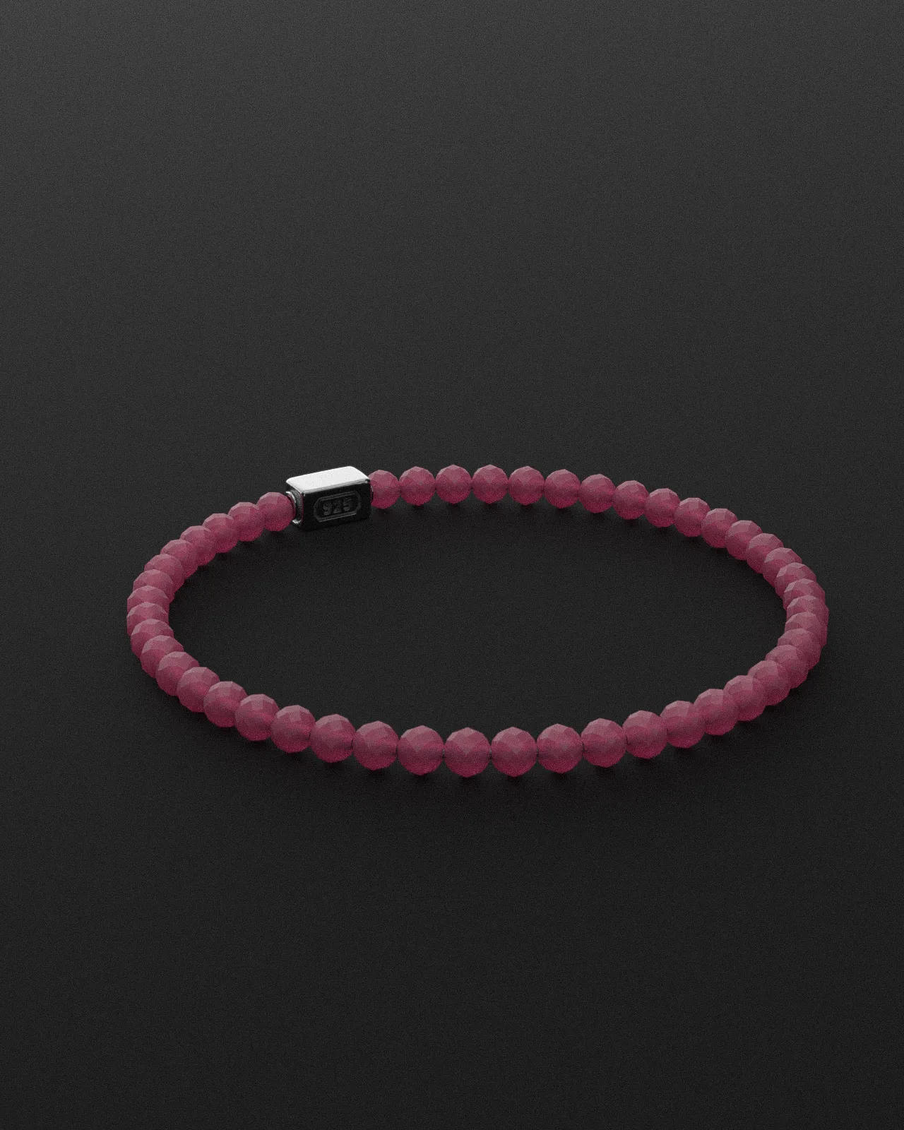 Ruby Matte Bracelet Faceted 4mm | Essential by Seekers Men's Jewelry