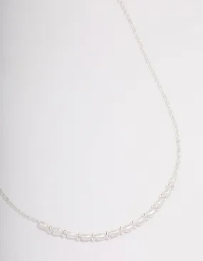 Silver Pearl Smile Necklace