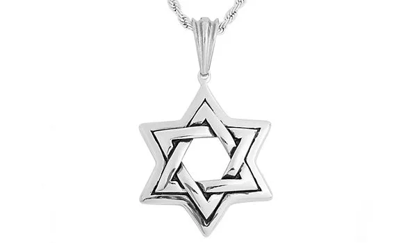 Silver Star of David Pendant Necklace