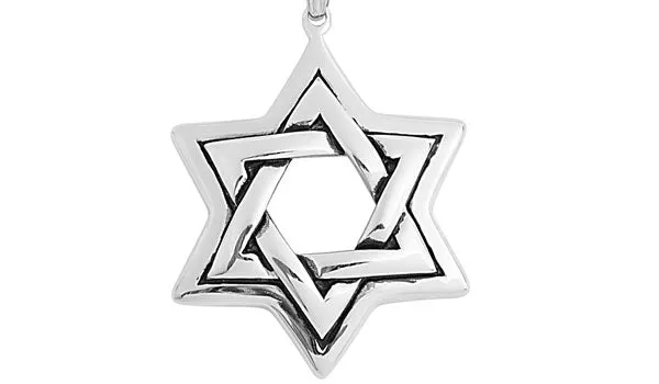 Silver Star of David Pendant Necklace