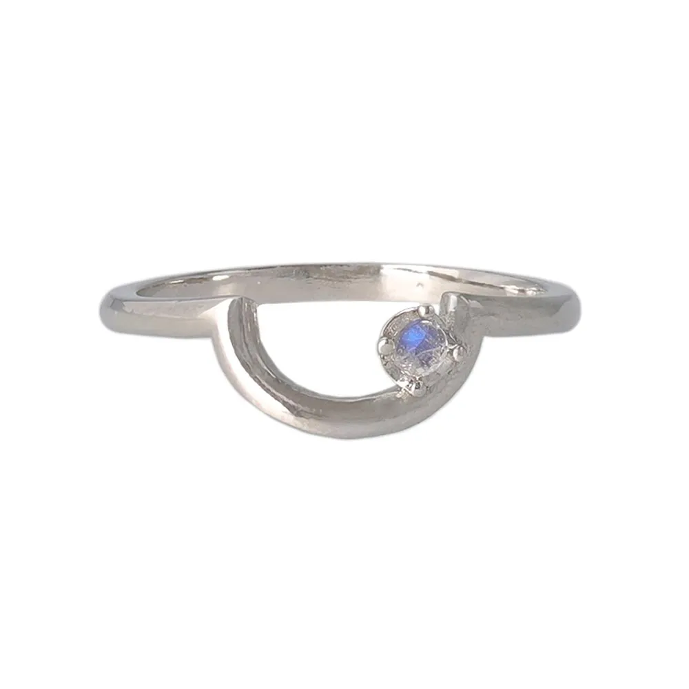 Silver Tone Arched Pinky Ring