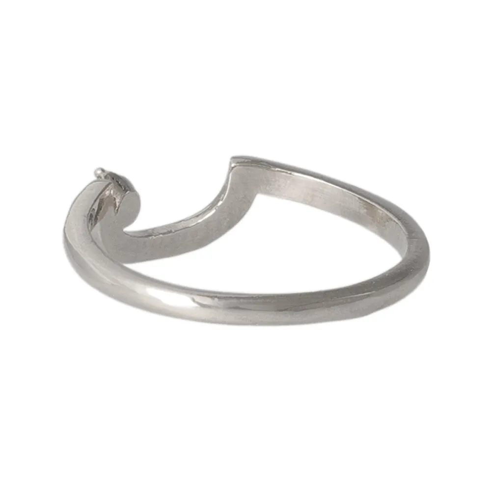 Silver Tone Arched Pinky Ring