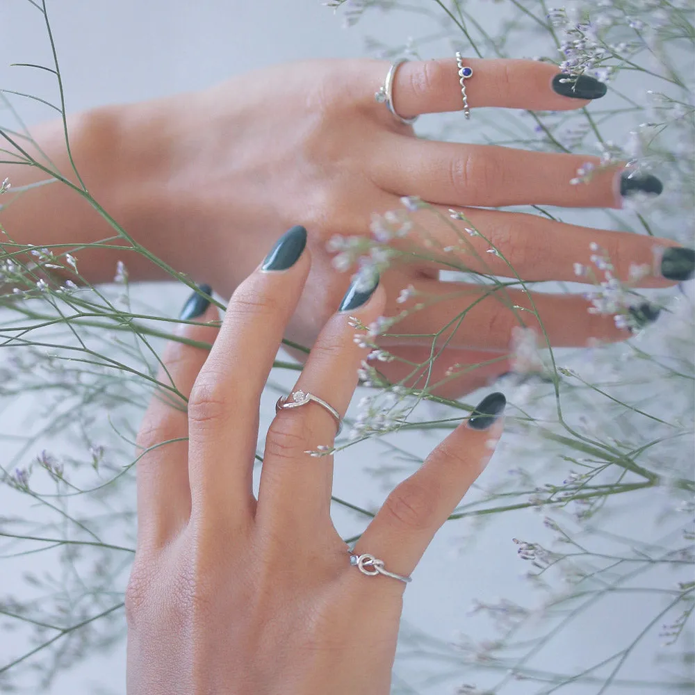 Silver Tone Arched Pinky Ring