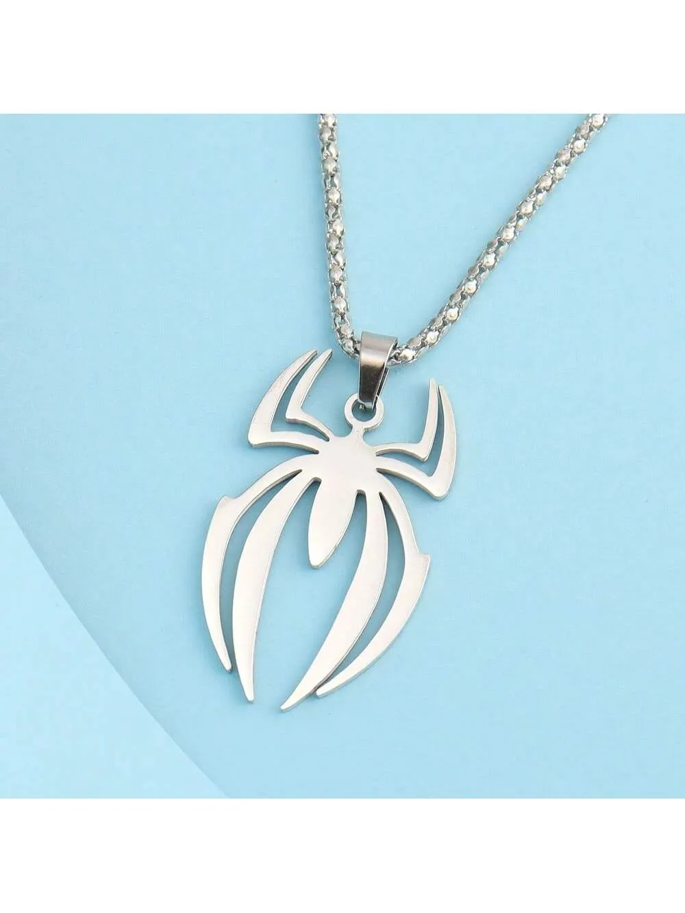 Spider Stainless Steel Black Pendant Necklace for Men Jewelry for Men Jewelry