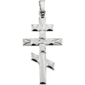 St. Andrew Cross Pendant in 14 Karat White Gold