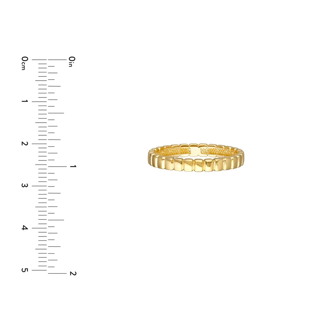 Stackable Tag Band Ring | Genuine 14K Yellow Gold