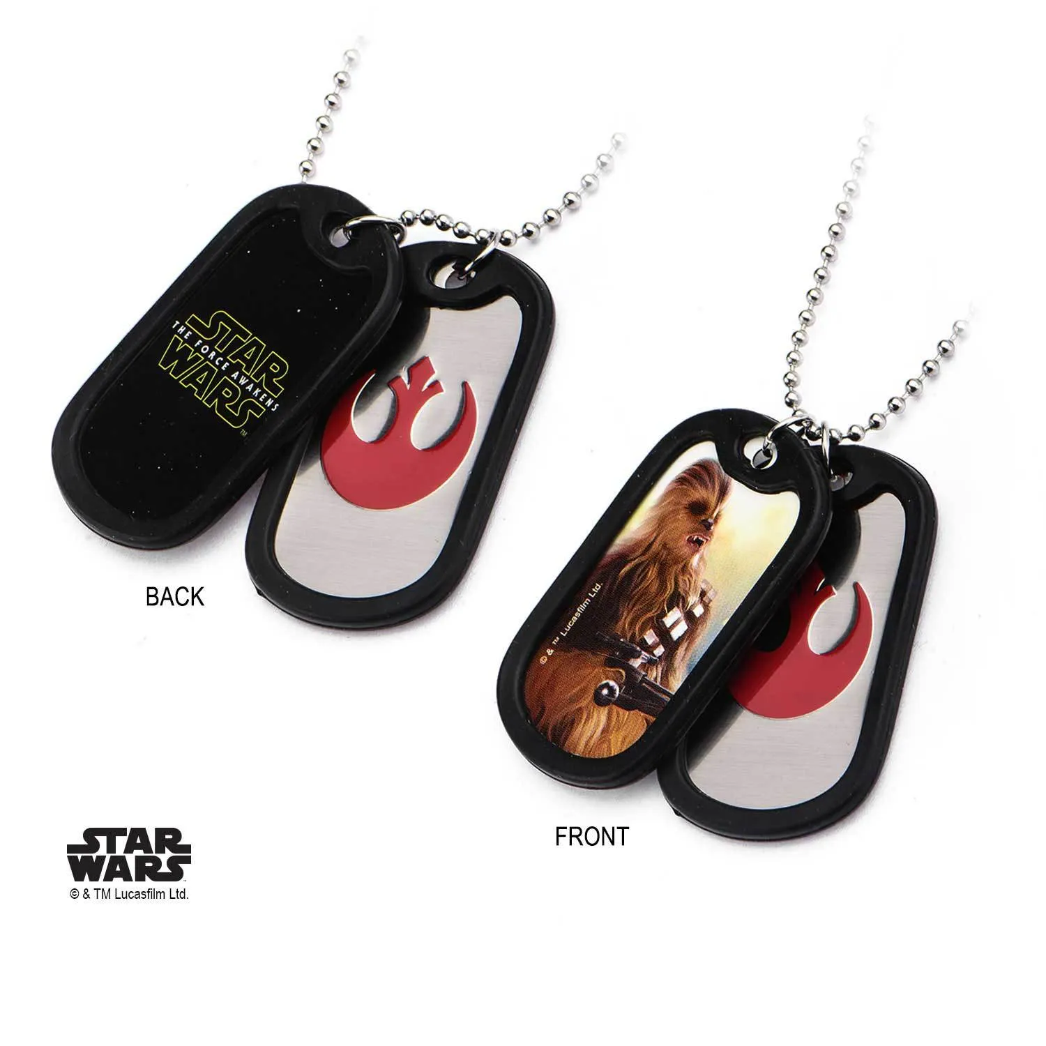 Star Wars Episode 7 Rebel Chewbacca Rubber Silencer Double Dog Tag Pendant Necklace