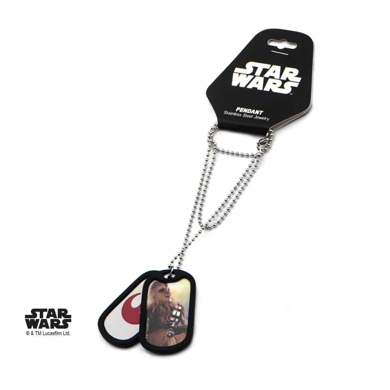 Star Wars Episode 7 Rebel Chewbacca Rubber Silencer Double Dog Tag Pendant Necklace