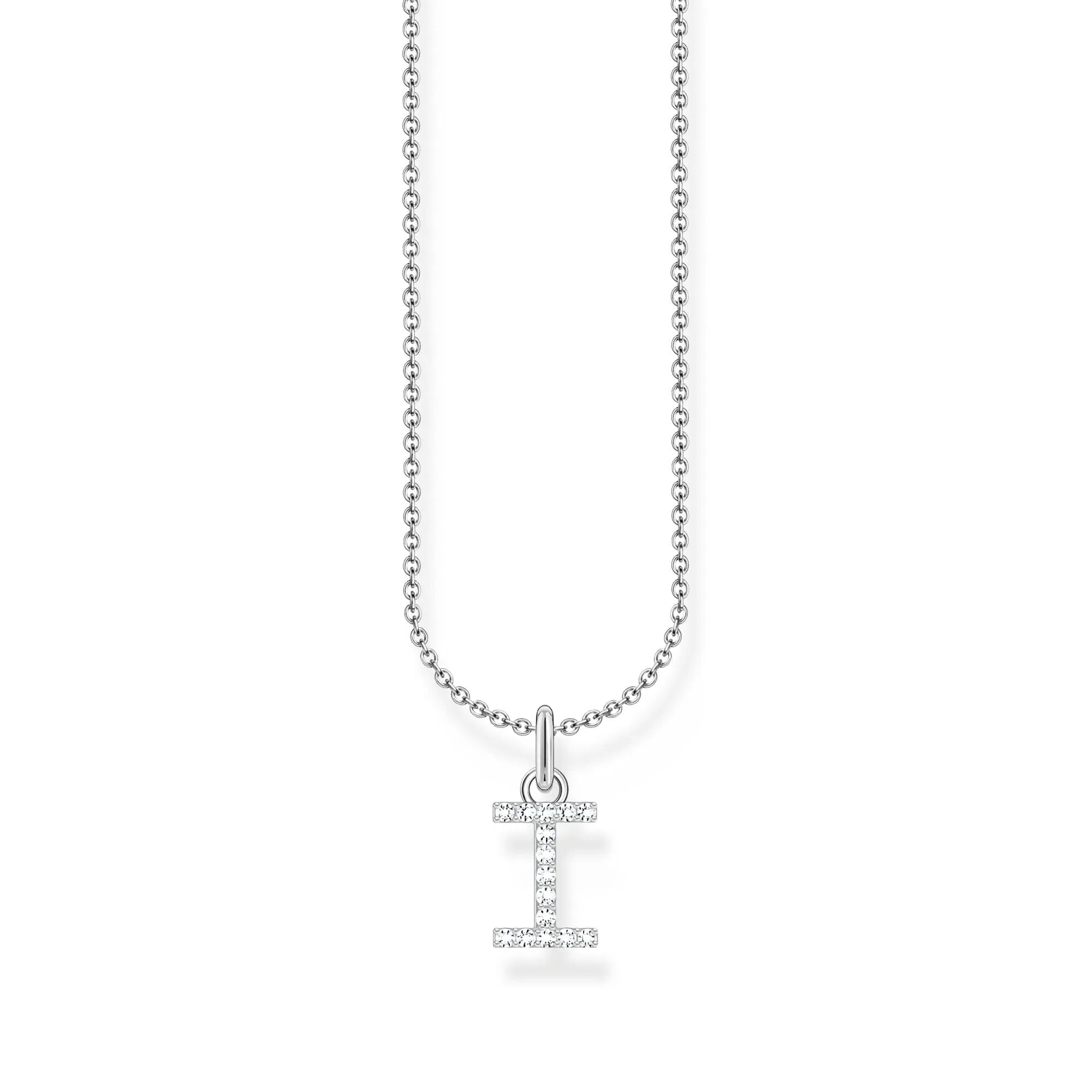 THOMAS SABO Necklace with letter pendant I and white zirconia - silver