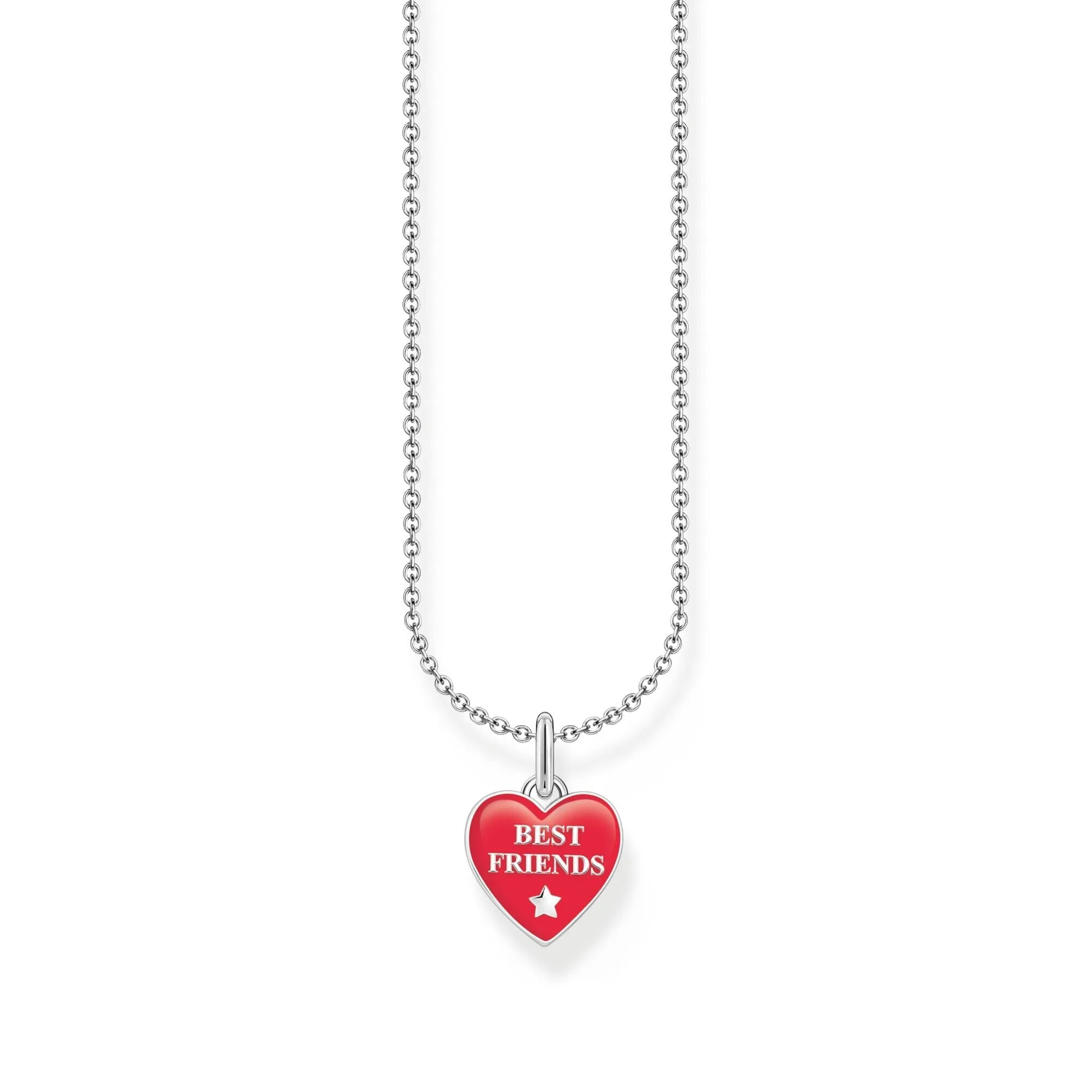 THOMAS SABO Necklace with red heart pendant - silver