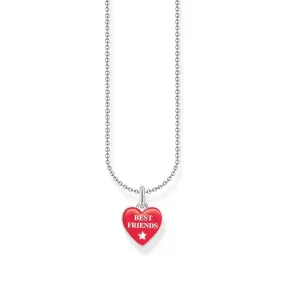 THOMAS SABO Necklace with red heart pendant - silver