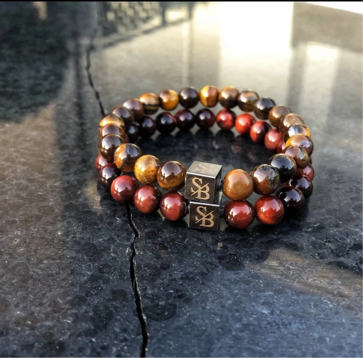 “Tiger Eye” Set Stone Bracelets