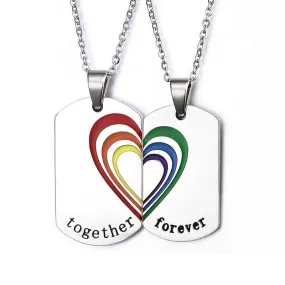 Together Forever Premium Steel Dog Tag Necklace