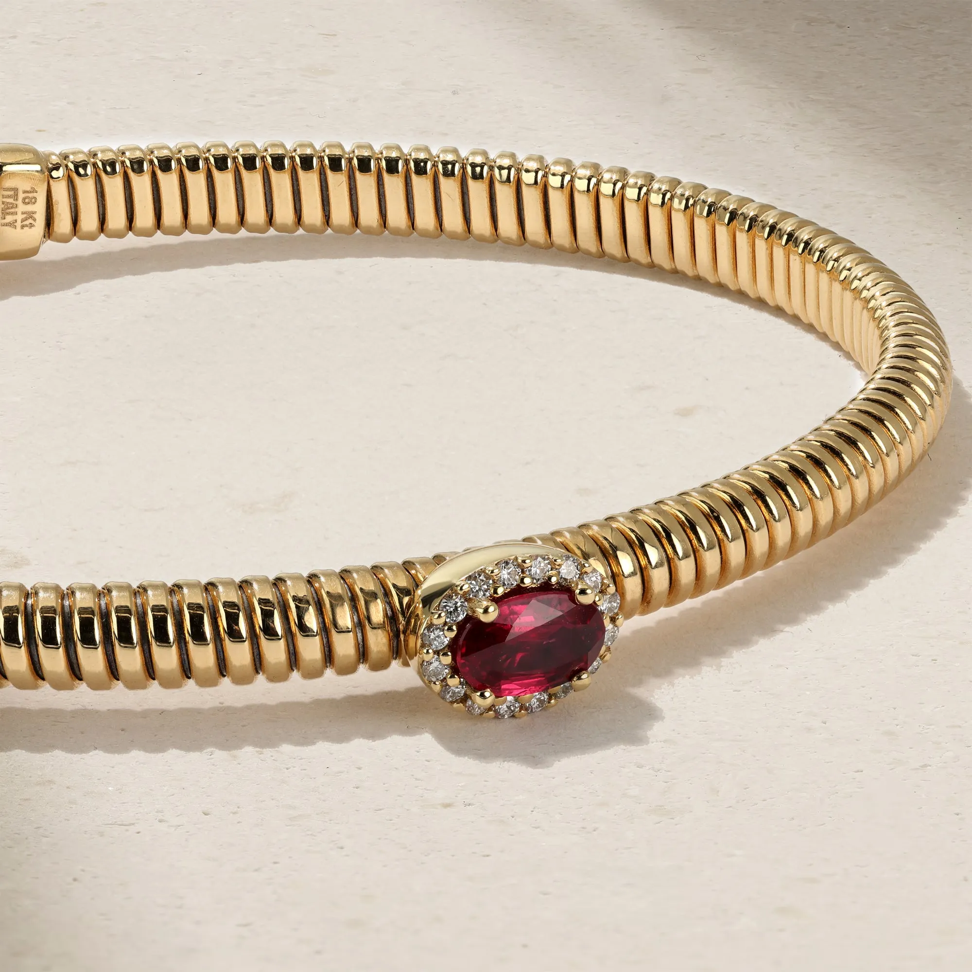 Tubogas Ruby and Diamond Flex Bangle