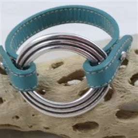 Turquoise Leather Bracelet  Ring Design