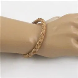 Unisex Camel Braided Cork Bracelet Look of Leather