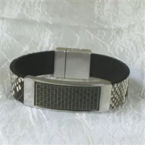 Unisex Snake Patterned Leather Bracelet