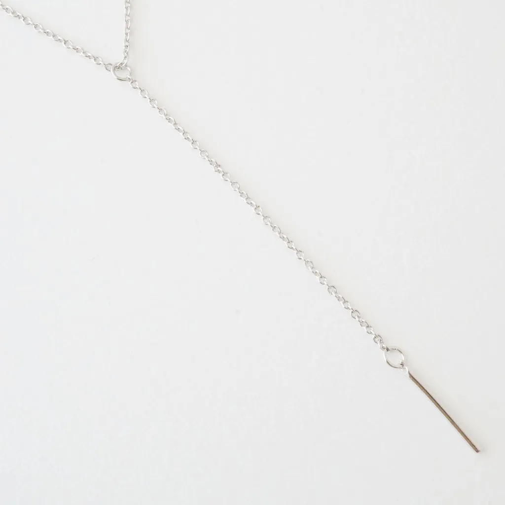 Whisper Thin Lariat Bar Necklace