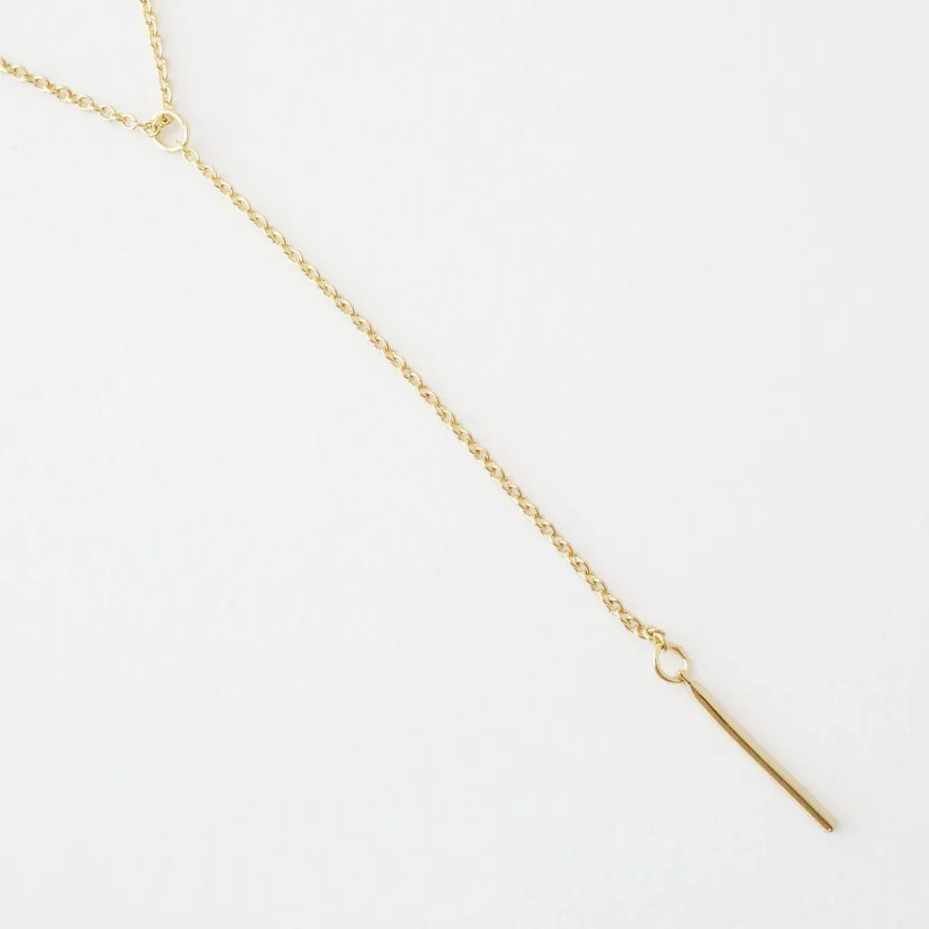 Whisper Thin Lariat Bar Necklace