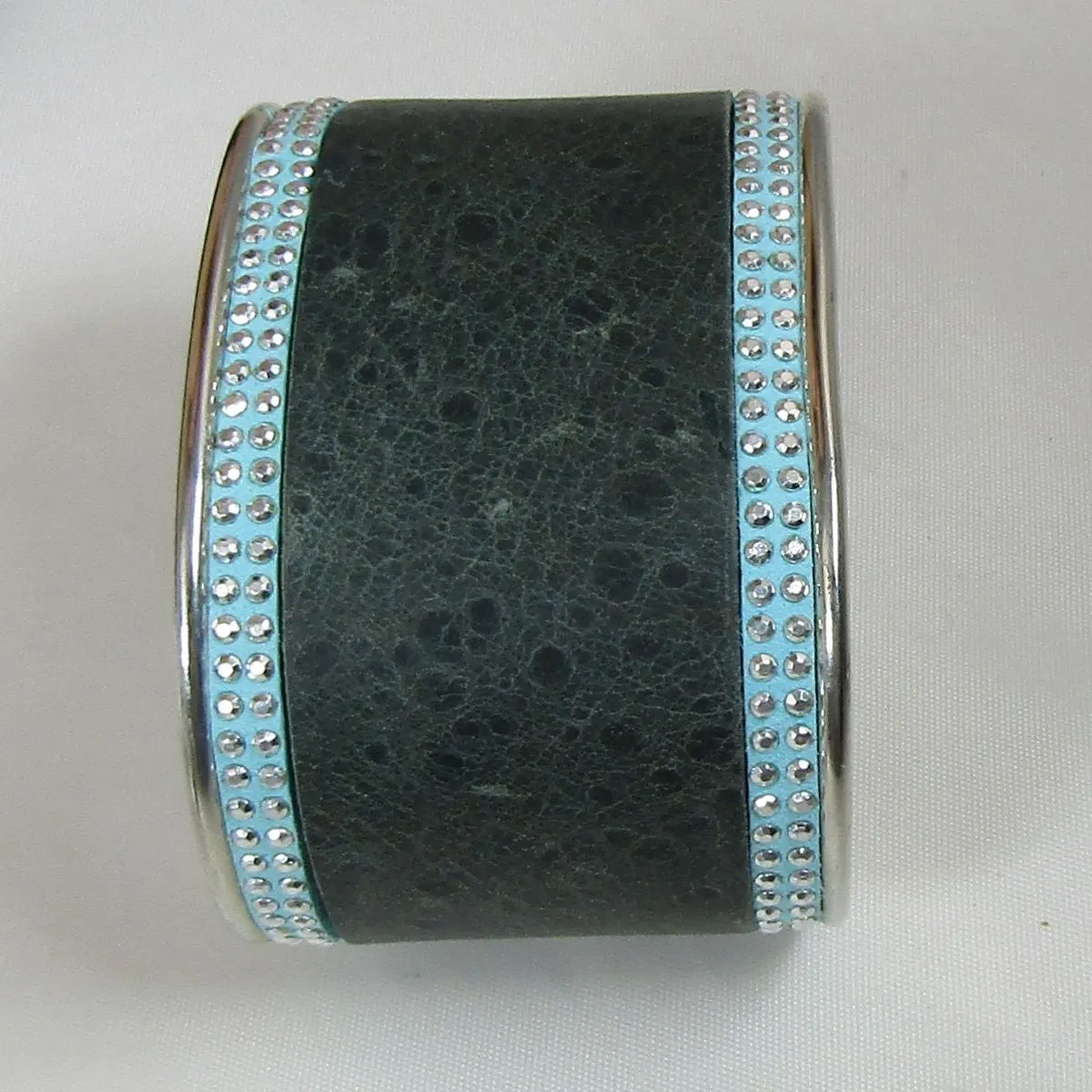 Wide Leather Cuff Bangle Bracelet