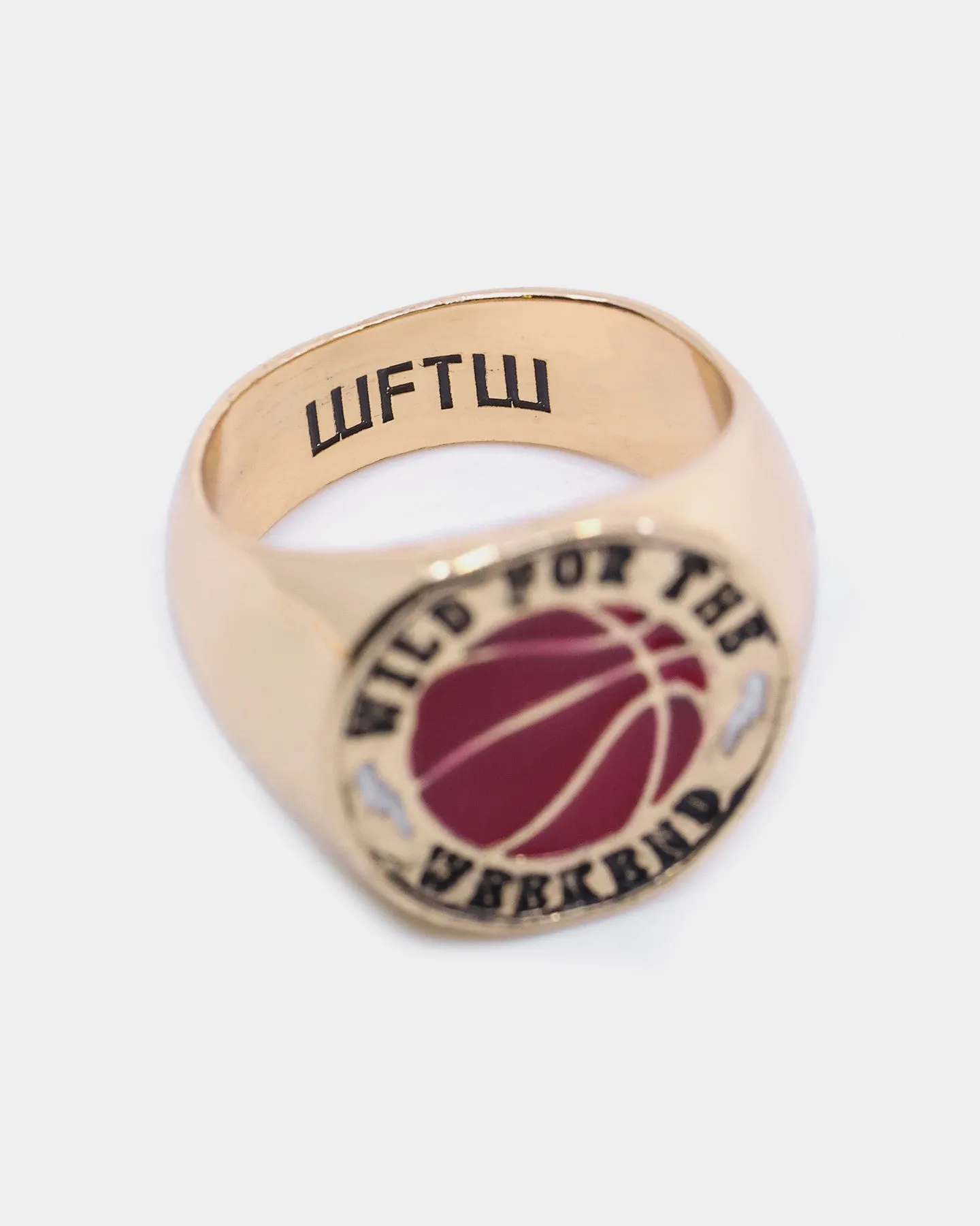 Wild For The Weekend Baller Basketball Signet Ring (Large) Gold