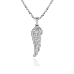 Wing Pendant Necklace (Silver-Plated)