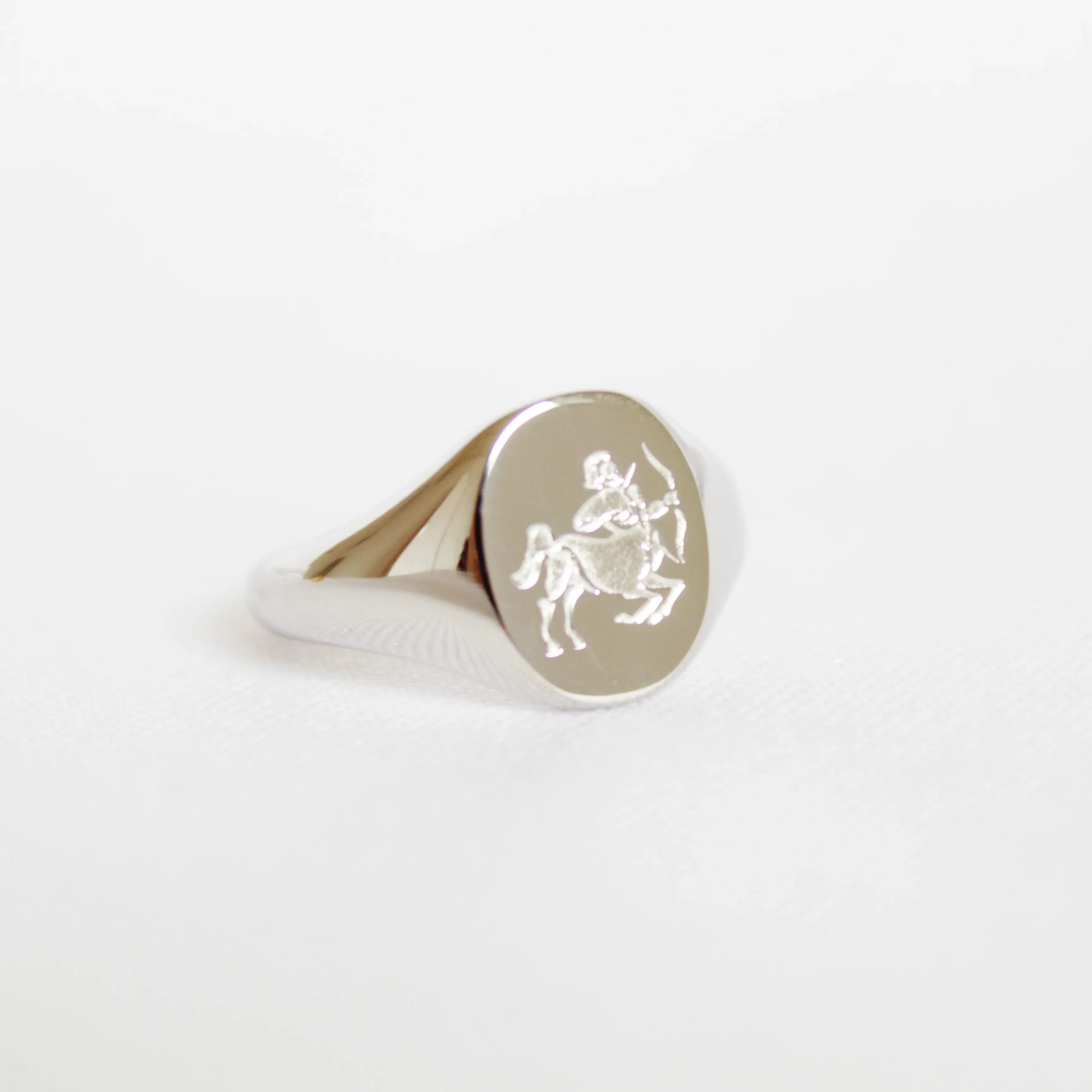 Zodiac Signet Ring in Silver - Sagittarius